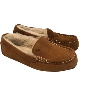 Koolaburra by UGG Women’s Suede Faux Fur Slippers Lezly Chesnut Sz 5 See Descrip
